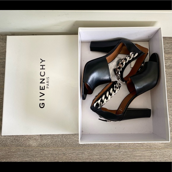Givenchy Chain Ankle Block Heel Sandals - Picture 3 of 8